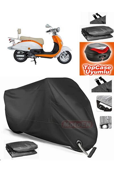 MotoEN Black Lock Compatible Mondial 50 Znu Ec Tarpaulin Topcase Rear Bag Com...