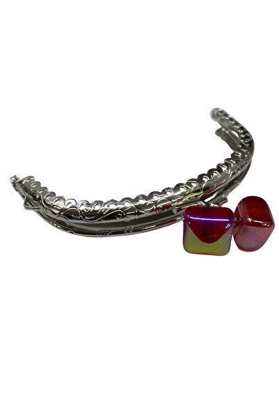 EleganTShoP Akide Şekeri Boncuklu Metal Cüzdan Klipsi Bursu 11 cm M6