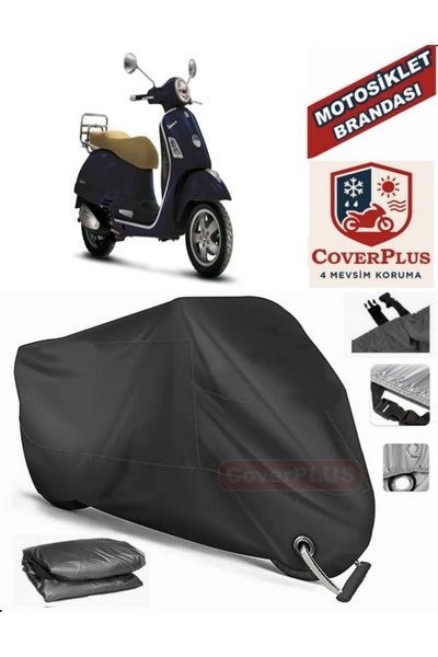 MotoEN Black Lock Compatible Vespa Gts 250 Abs Motor Tarpaulin Motorcycle Tar...