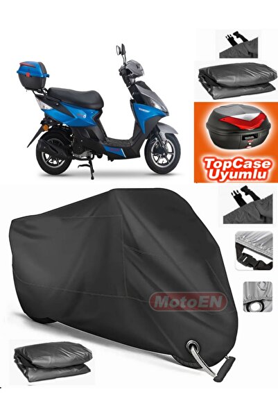 MotoEN قفل أسود متوافق مع Falcon Nitro 50 قماش القنب Topcase الخلفي حقيبة متو...