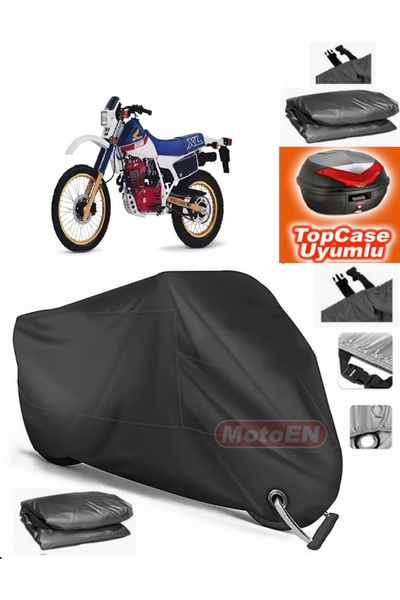 MotoEN قفل أسود متوافق مع Honda XL 600 من القماش المشمع Topcase الخلفي المتوا...