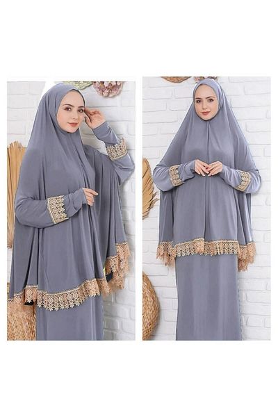 Kutay Collection Women's Summer Prayer Dress with Two-Piece Skirts, Anti-Sweat Prayer Clothing, Draped Ferace