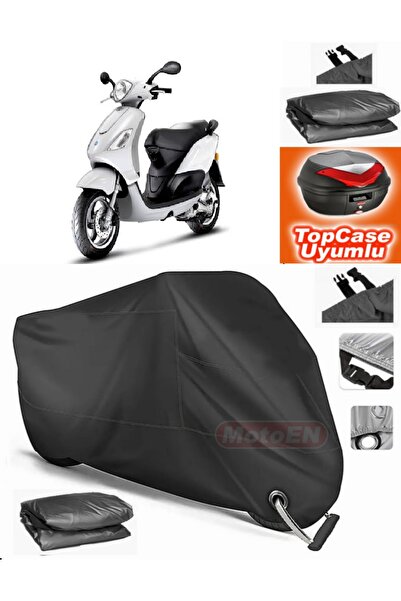 MotoEN Black Lock Compatible Piaggio Fly 100 Tarpaulin Topcase Rear Bag Compa...
