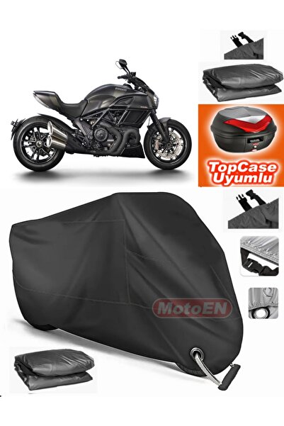 MotoEN Black Lock Compatible Ducati Diavel Carbon Tarpaulin Topcase Rear Bag ...