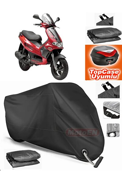 MotoEN Black Lock Compatible Piaggio Runner 180 Tarpaulin Topcase Rear Bag Co...