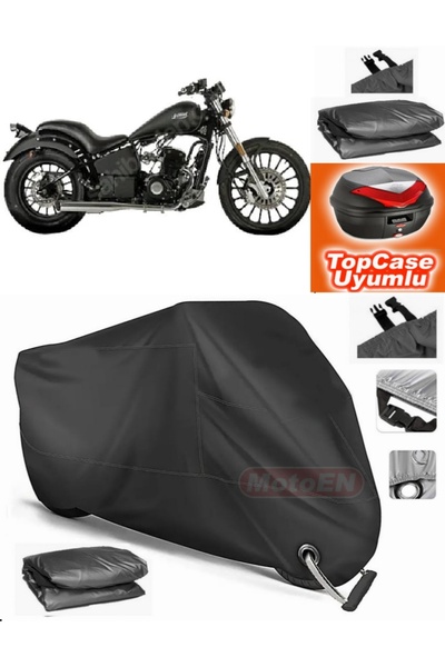 MotoEN Black Lock Compatible Regal Raptor Dd 125E Tarpaulin Topcase Rear Bag ...