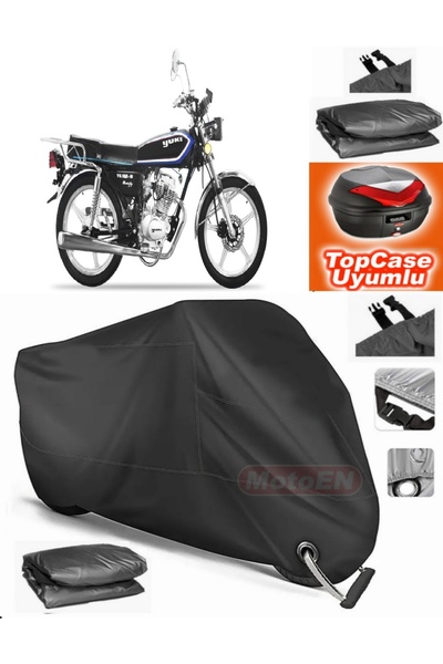 MotoEN قفل أسود متوافق مع Yuki YK 100-B من القماش المشمع Topcase الخلفي المتو...