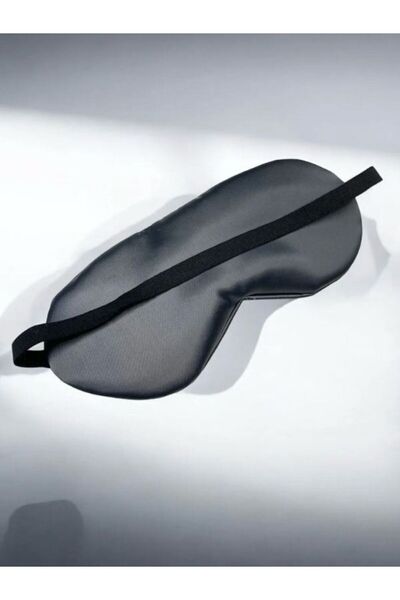 ÖZENEV Işık Geçirmez Yıkanabilir Uyku Maskesi Saten Pamuk Göz Bandı Siyah Bla...