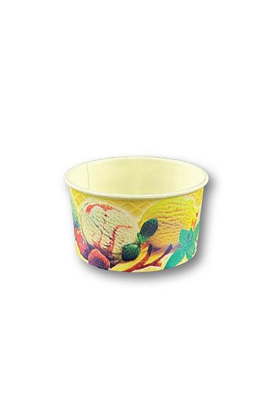 Home Cardboard Ice Cream Presentation Bowl Printed 100Cc 50 Pieces