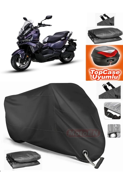 MotoEN قفل أسود متوافق مع Sym Joyride S 200i ABS قماش القنب Topcase الخلفي حق...