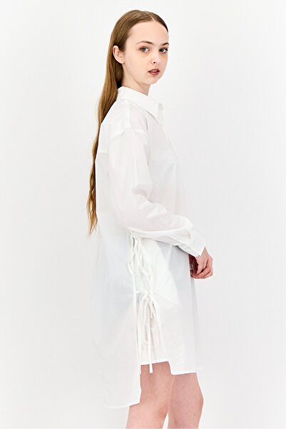 Esprit Women Solid Shirt Dress, White