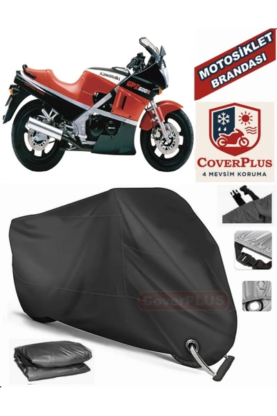 MotoEN Black Lock Compatible Kawasaki Gpz 600 R Motor Tarpaulin Motorcycle Ta...