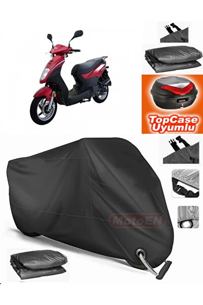 MotoEN Black Lock Compatible Sym Symply 50 Tarpaulin Topcase Back Bag Compati...
