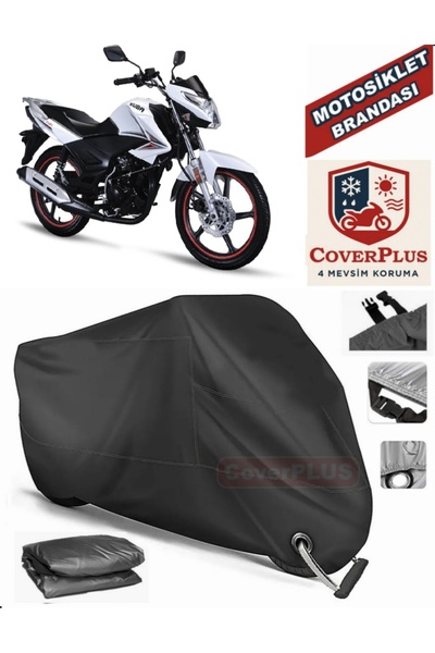 MotoEN Black Lock Compatible Kuba Pars Motor Tarpaulin Motorcycle Tarpaulin C...