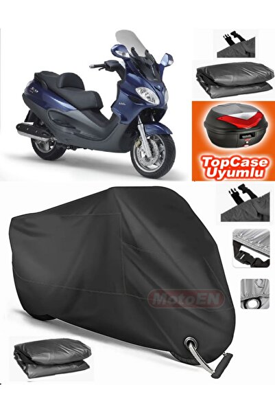 MotoEN قفل أسود متوافق مع Piaggio X9 500 قماش القنب Topcase الخلفي حقيبة متوا...