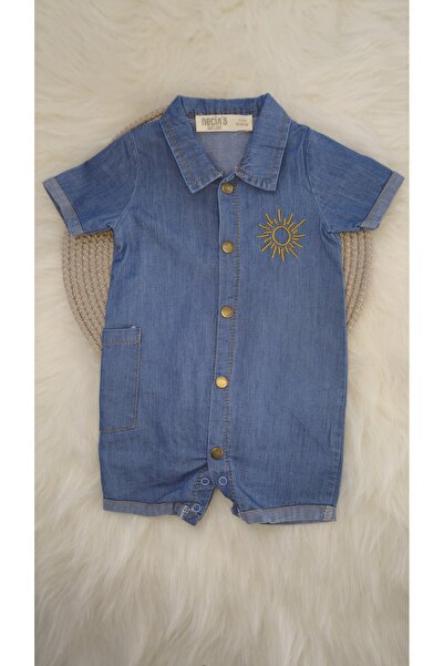 Necix's Erkek bebek denim tropicool wawes tulum