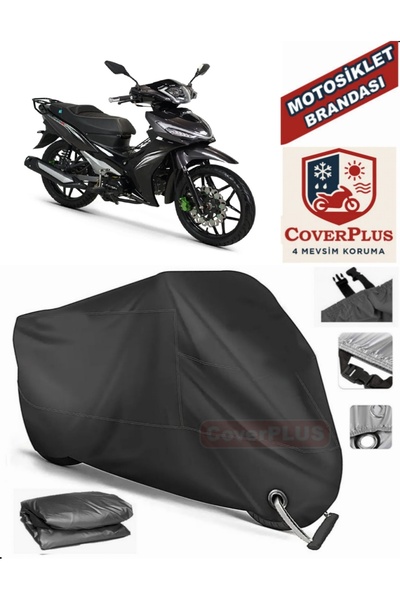 MotoEN قفل أسود متوافق مع Kuba Easy Pro 50 Motor Tarpaulin دراجة نارية قماش ا...