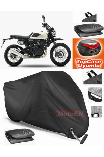 MotoEN قفل أسود متوافق مع Brixton Crossfire 500 XC من القماش المشمع Topcase ا...