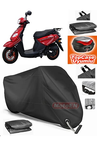 MotoEN Black Lock Compatible King Motor Kr-44 Pion 50 Tarpaulin Topcase Back ...