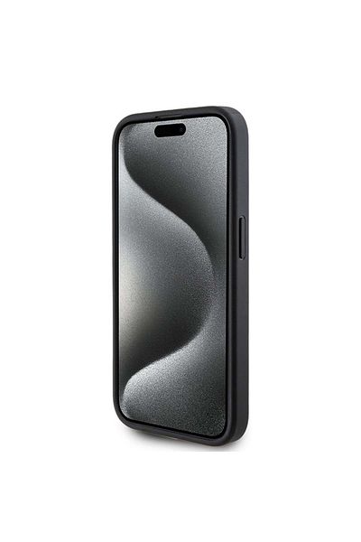 Guess Husă pentru iPhone 15 Pro, Colecția 4G din piele MagSafe, - Negru