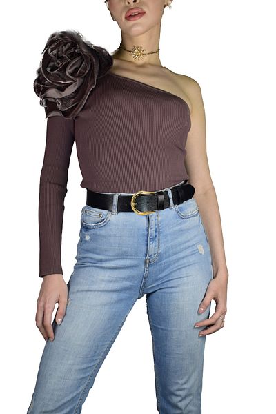 GoDeri 100% Genuine Leather, Black Women's Jeans Belt with Gold Buckle 4 Cm=an-byn-70