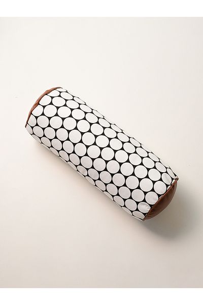 Galia Tasarım Black Dotted Patterned Cylinder Sausage Roll Pillow