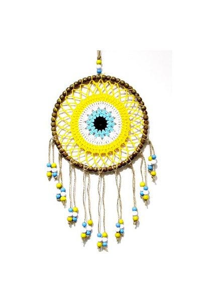 sesengo Byrdrp Yellow Motif Colorful Beaded Handmade Wall Ornament Byrnew