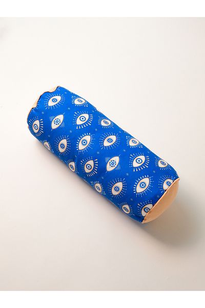 Galia Tasarım Blue Eye Evil Eye Patterned Cylinder Sausage Roll Pillow