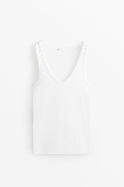 Oysho Sleeveless V-neck top with cotton and modal