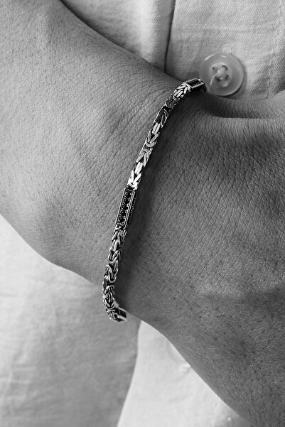 Ricco Jewellery 925 Ayar Gümüş Old Money Oniks Taşlı Kral Bileklik