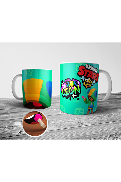 Pixxa Leon Brawl Stars Tabanı Ağız Tasarımlı Kupa Bardak