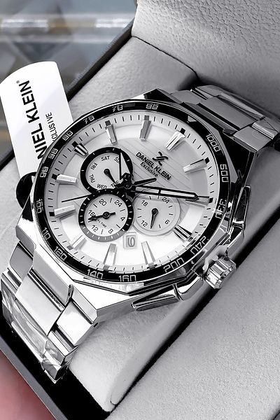 Daniel Klein Exclusive Men Wrist Watch 3 Atm Waterproof Silver Color Steel Band Gift Bracelet Dke2126C1