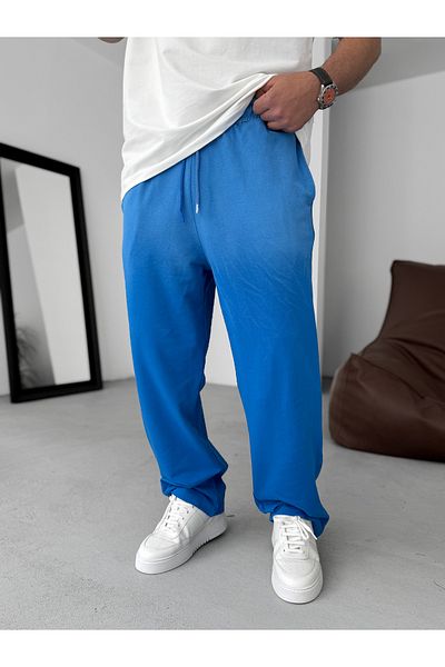 BYBASICMAN Blue Washed Pipe Leg Sweatpants Res-5193
