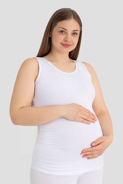 Arma Yıldız Soft Textured Cotton Maternity Undershirt White with Thick Straps