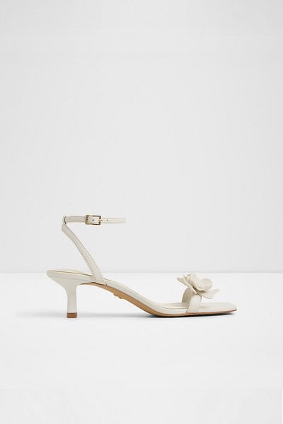Aldo Daisyrose - Women's Genuine Leather White-Ecru Thin Heeled Sandals