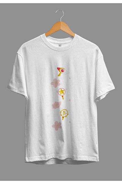 zokanime Oversize Cardcaptor Sakura Magic Items Anime Character Printed Custom Design T-Shirt