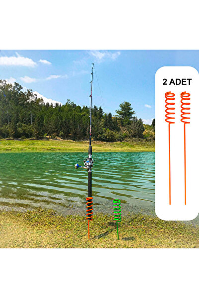 hizlibalik Spiral Olta Tutucu Kamış Ayağı 2 Adet Turuncu