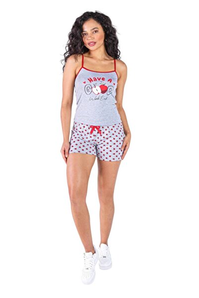 İNSPİRA Шорти з тонким бретельками з бавовняної піжами з мереживними деталями