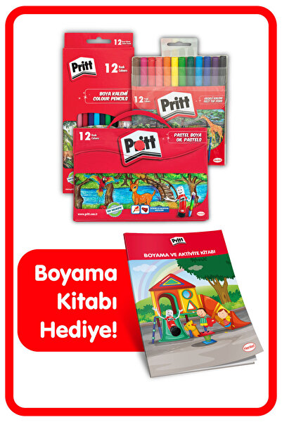 Pritt Boyama Kitabı Hediyeli Boyama Seti