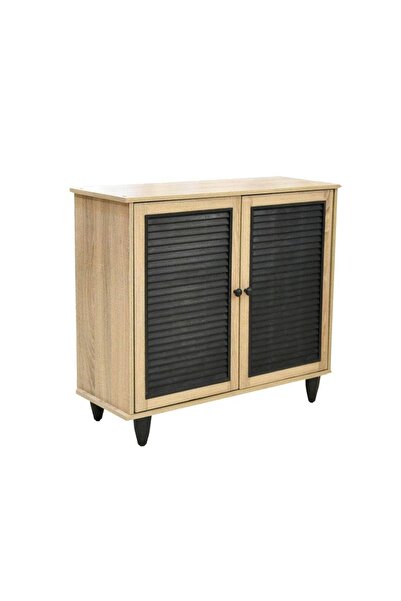 woodage Shoe Cabinet with 3 Shelves and 2 Doors - Wooden