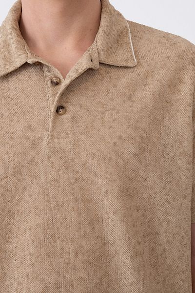 İLKCET MODA Ανδρικό μπλουζάκι με λεπτομέρεια με γιακά με κουμπιά