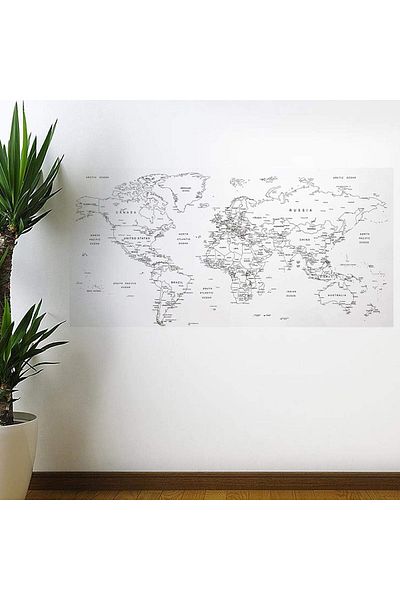 STOREMAX Sellbuystore Writable Educational World Map Magnetic Decorative Wall Sticker 110 X 56 cm