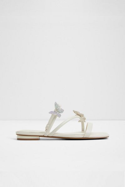 Aldo Flyhigh - Women's Faux Leather White-Ecru Flat Slippers