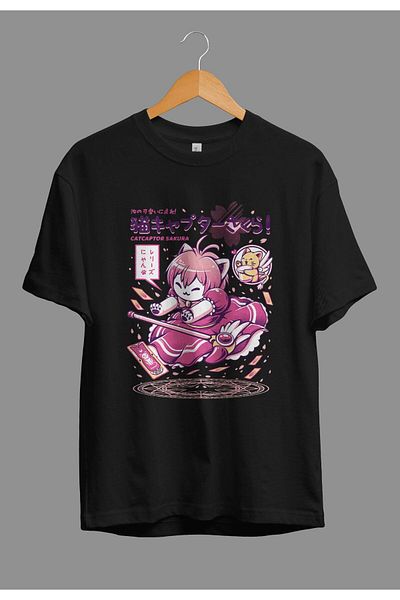 zokanime Oversize Cardcaptor Sakura Cerberus (cleaner) Anime Character Printed Special Design T-Shirt