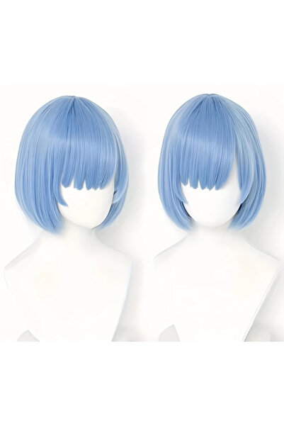 Butic Anime Cosplay ReZero Rem Peruk Kawaii Sentetik Mavi Peruk