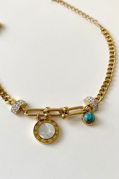 SilverStone Stone Chain Model Steel Bracelet