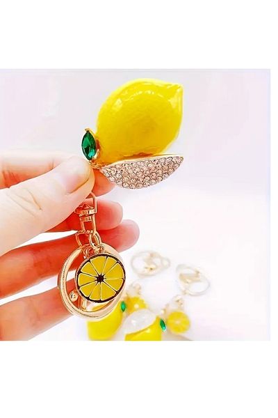 mos&more Lemon Keychain, Bag Ornament, Bag Accessory, Car Ornament