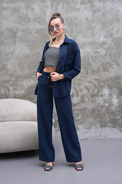 H&A İSTANBUL Women Linen Blended Oversize Suit Pants Shirt