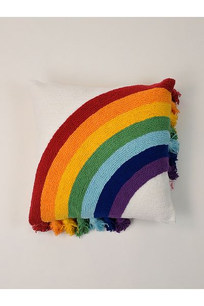 Galia Tasarım Pernă cu design special Punch Rainbow cu umplutură interioară 40x40 cm