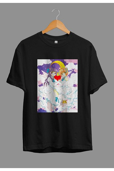 zokanime Oversize Cardcaptor Sakura Tomoyo Daidouji And Sakura Anime Character Printed Special Design T-Shirt